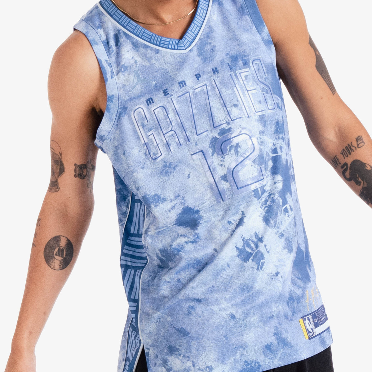 JA Morant Memphis Grizzlies Black Gold Swingman Jersey