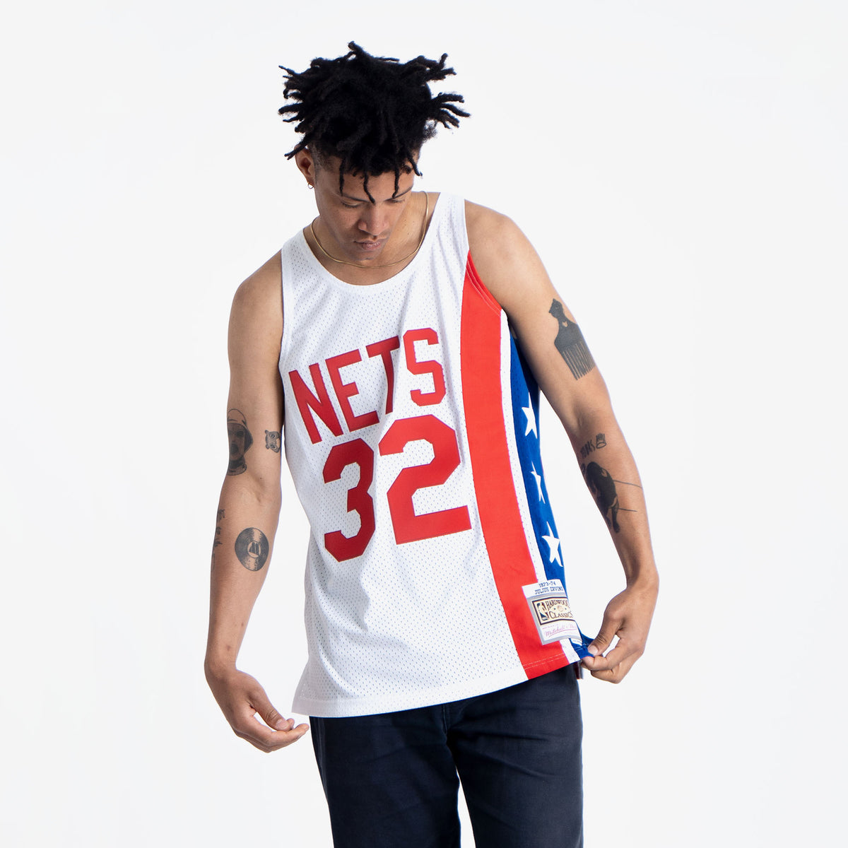 Mitchell & Ness Julius Erving New York Nets Blue Hardwood Classics Authentic Jersey Size: Extra Large