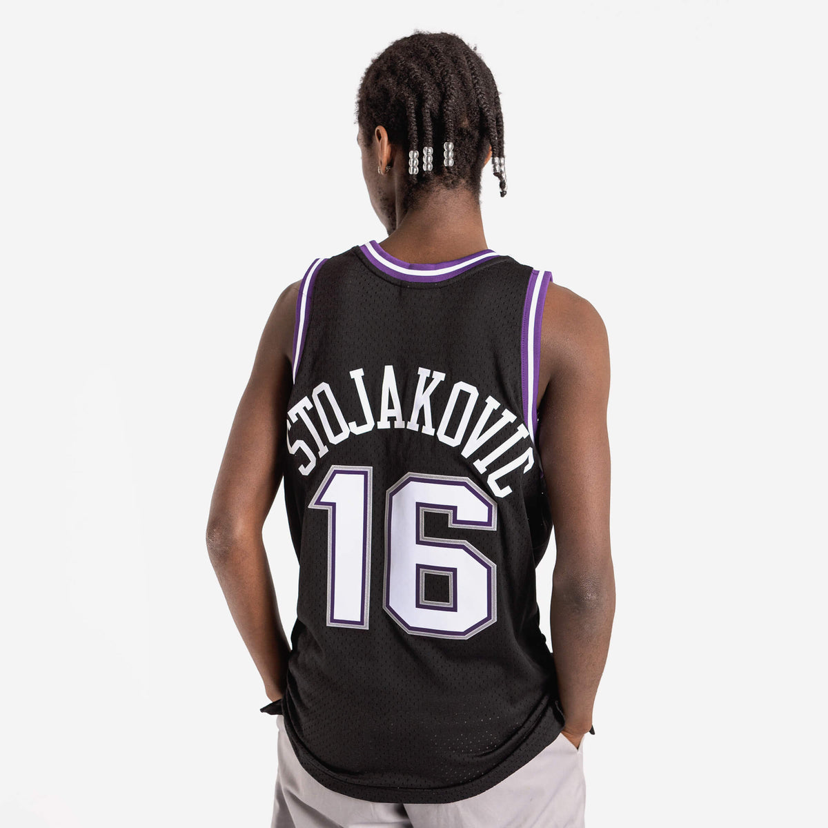 Peja Stojakovic Sacramento Kings Mitchell & Ness Hardwood Classics Retro  Name & Number T-Shirt - Black