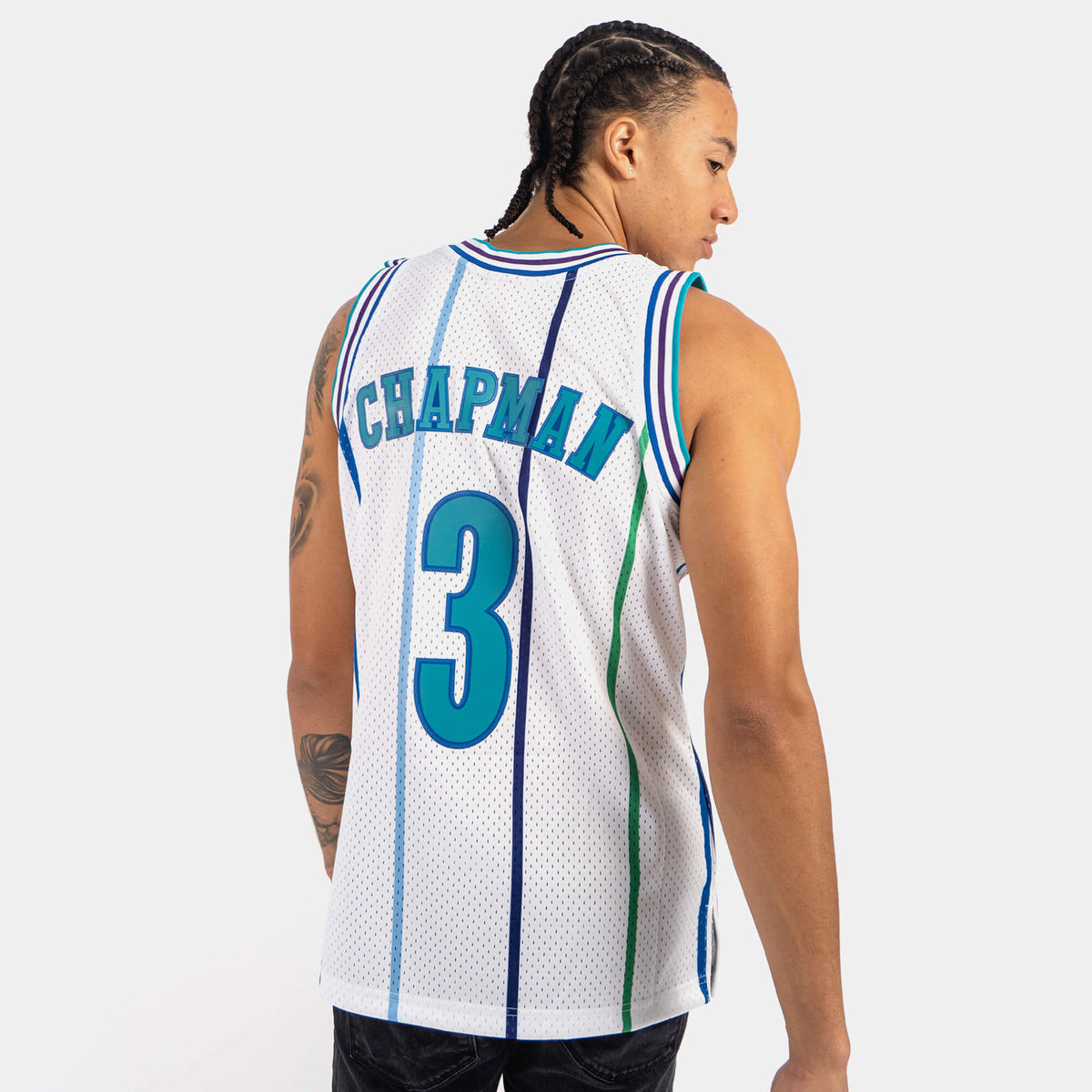 REX CHAPMAN Charlotte Hornets Jersey NBA MITCHELL & NESS MENS WHITE