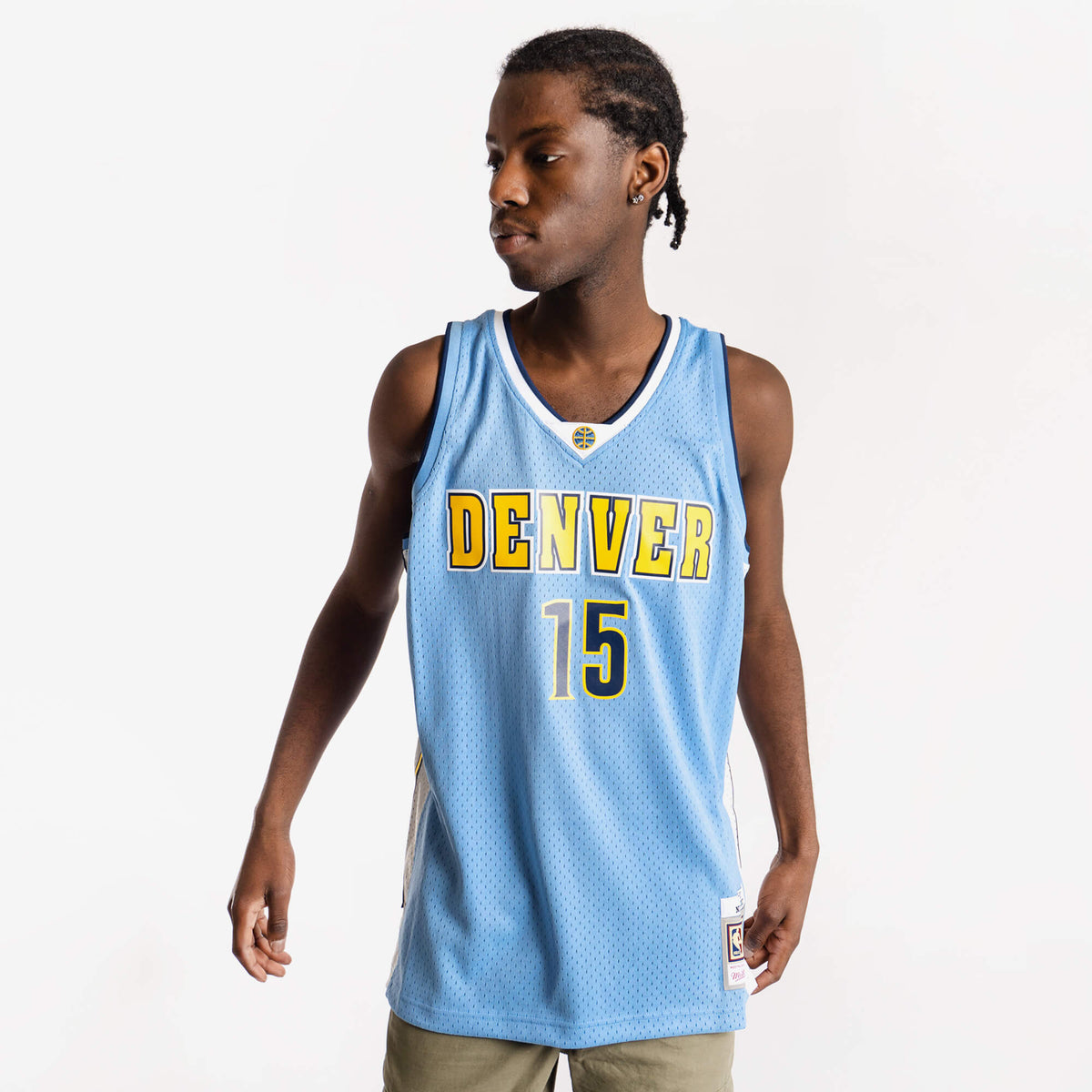 Big & Tall Men's Allen Iverson Denver Nuggets Adidas Swingman Light Blue  Throwback Jersey