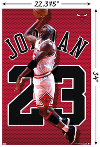 Michael Jordan Chicago Bulls Jersey NBA Wall Poster