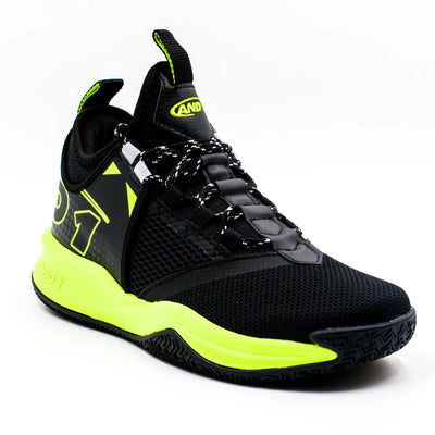 And1 Charge Junior Black/Black/Yellow Basketball Shoes