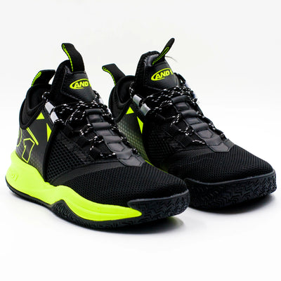 And1 Charge Junior Black/Black/Yellow Basketball Shoes