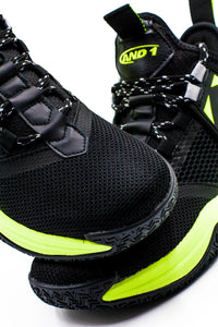 And1 Charge Junior Black/Black/Yellow Basketball Shoes