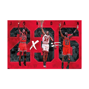 Michael Jordan Chicago Bulls 6 Rings NBA Wall Poster