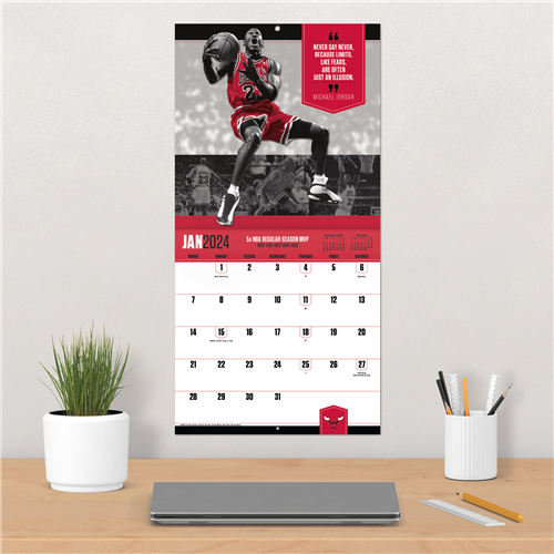Michael Jordan Chicago Bulls 2024 Wall Calendar Basketball Jersey World