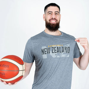 New Zealand Tall Blacks Off Court Player Warm Up Black T-Shirt