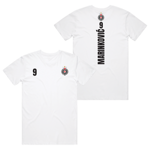 Vanja Marinković Partizan Basketball Player Cotton White Tee
