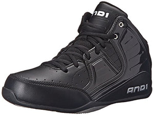And1 Rocket 4 Mid Junior Black/Black/Silver Basketball Shoes