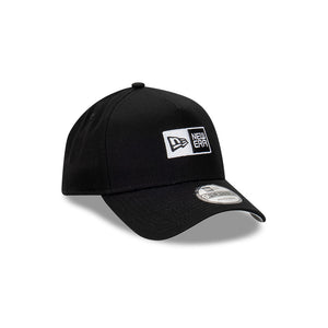 Black New Era Logo Essentials 9FORTY A-Frame Snapback Hat
