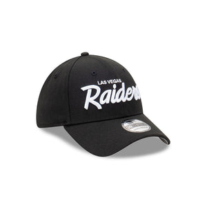Las Vegas Raiders Black Script 39Thirty Fitted NFL Hat