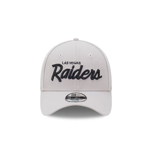 Las Vegas Raiders Grey Script 39Thirty Fitted NFL Hat