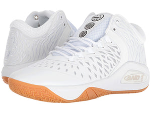 And1 Attack Mid Junior White/SuperFoil/Gum Basketball Shoes