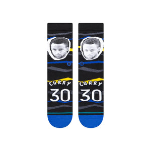 Stephen Curry Golden State Warriors Faxed Stance NBA Socks