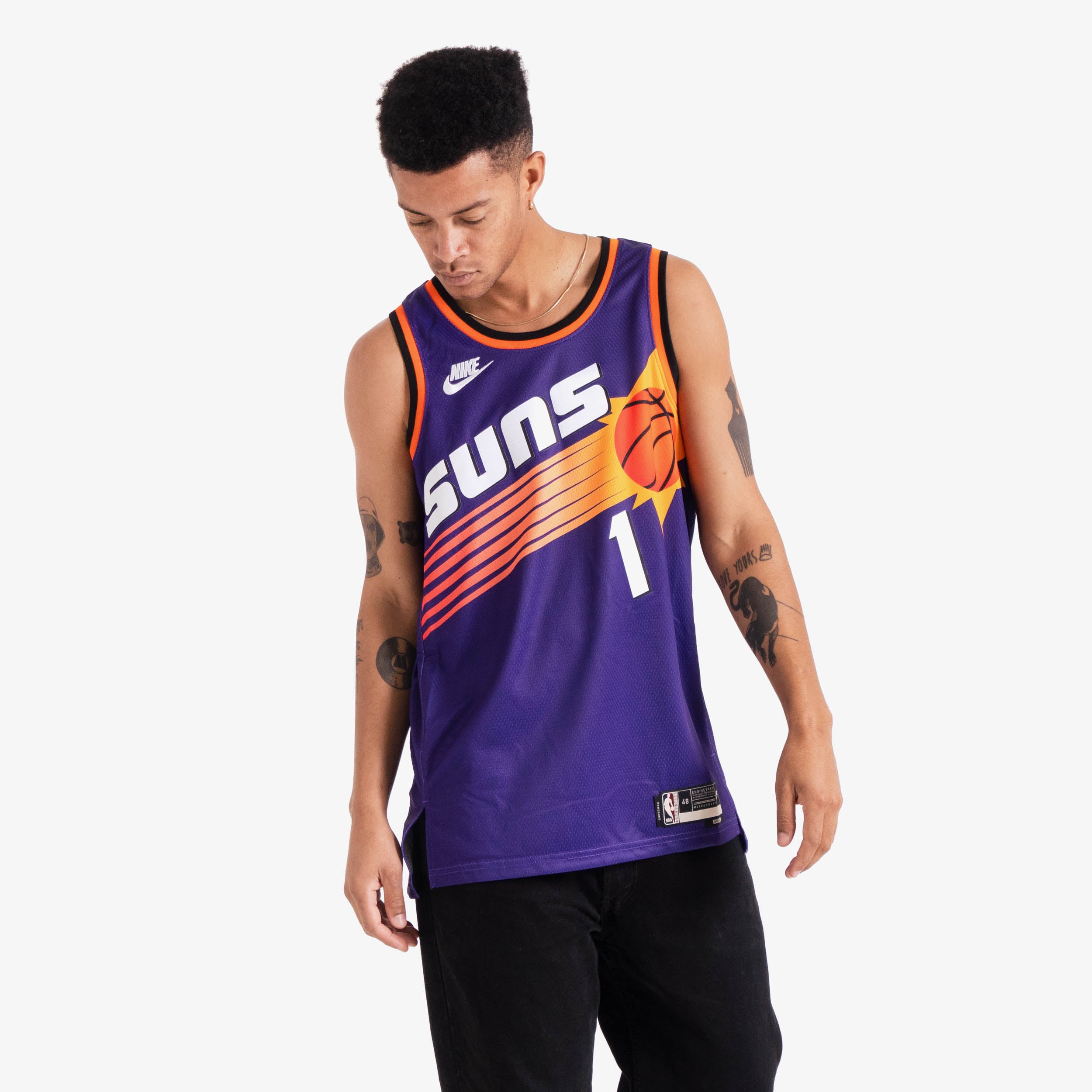 Youth Nike Devin Booker White Phoenix Suns Swingman Jersey - Association Edition Size: Medium
