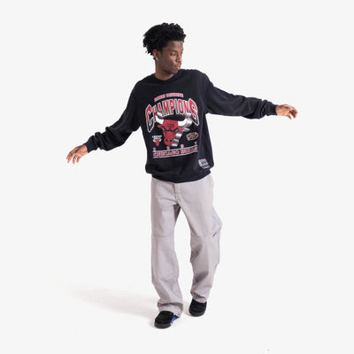 Chicago Bulls Vintage Bevelled NBA Crew Neck Jumper