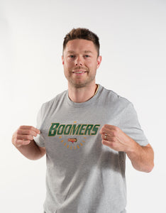 Australian Boomers 'Retro Logo' Casual Cotton Grey T-Shirt