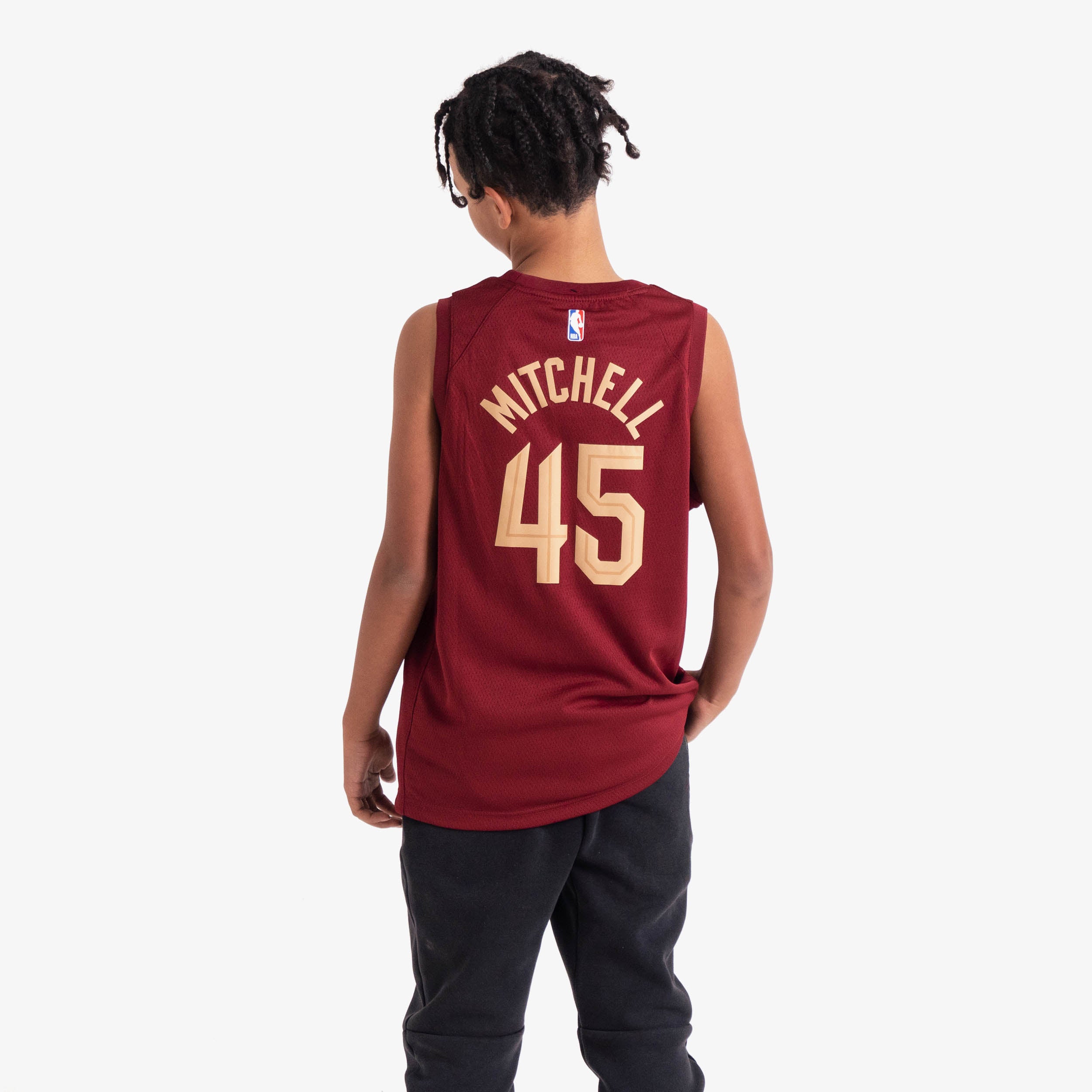 Nike Youth Cleveland Cavaliers Donovan Mitchell #45 Red Swingman Jersey, Boys', Medium