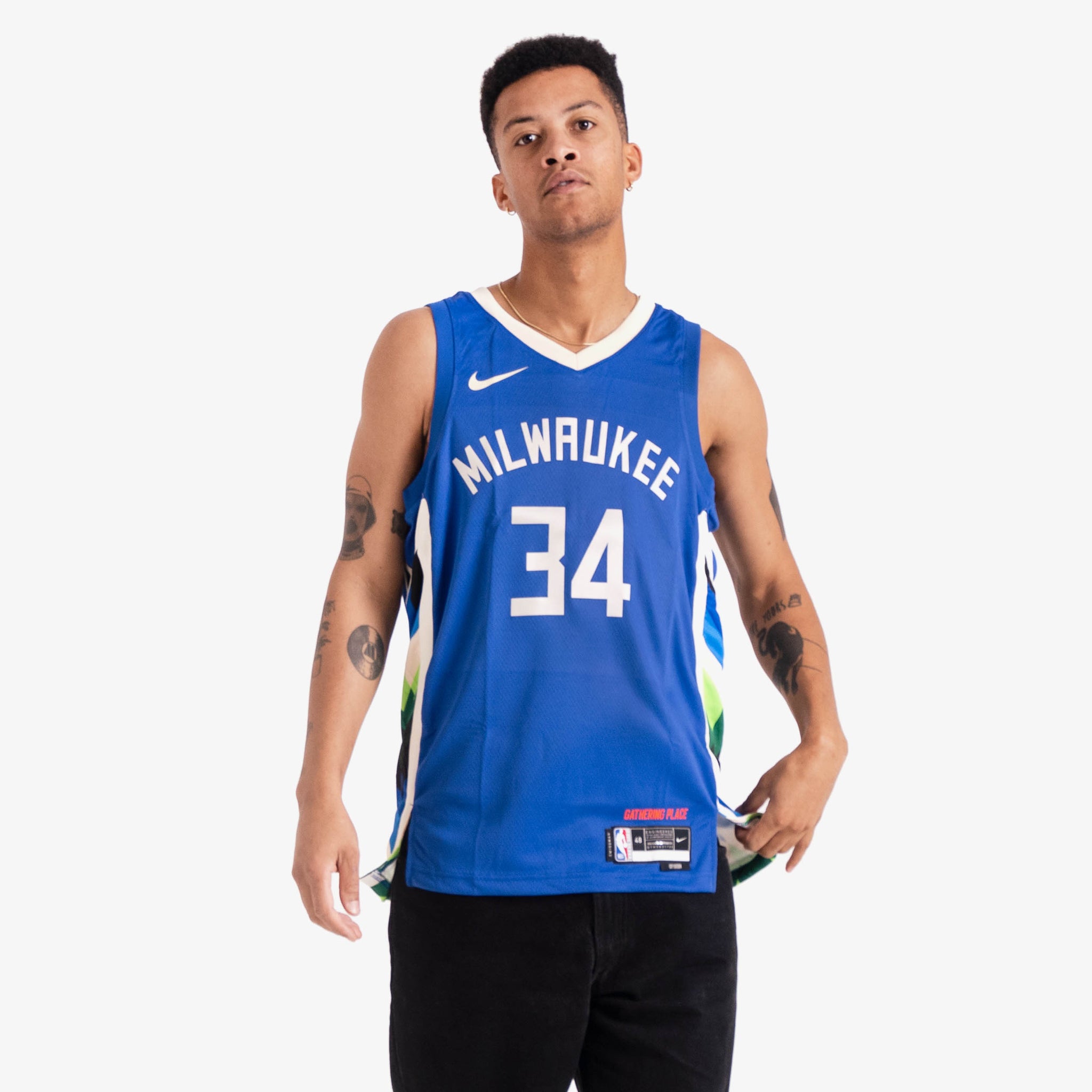 Nike Milwaukee Bucks City Edition Swingman Jersey Giannis Antetokounmpo Blue