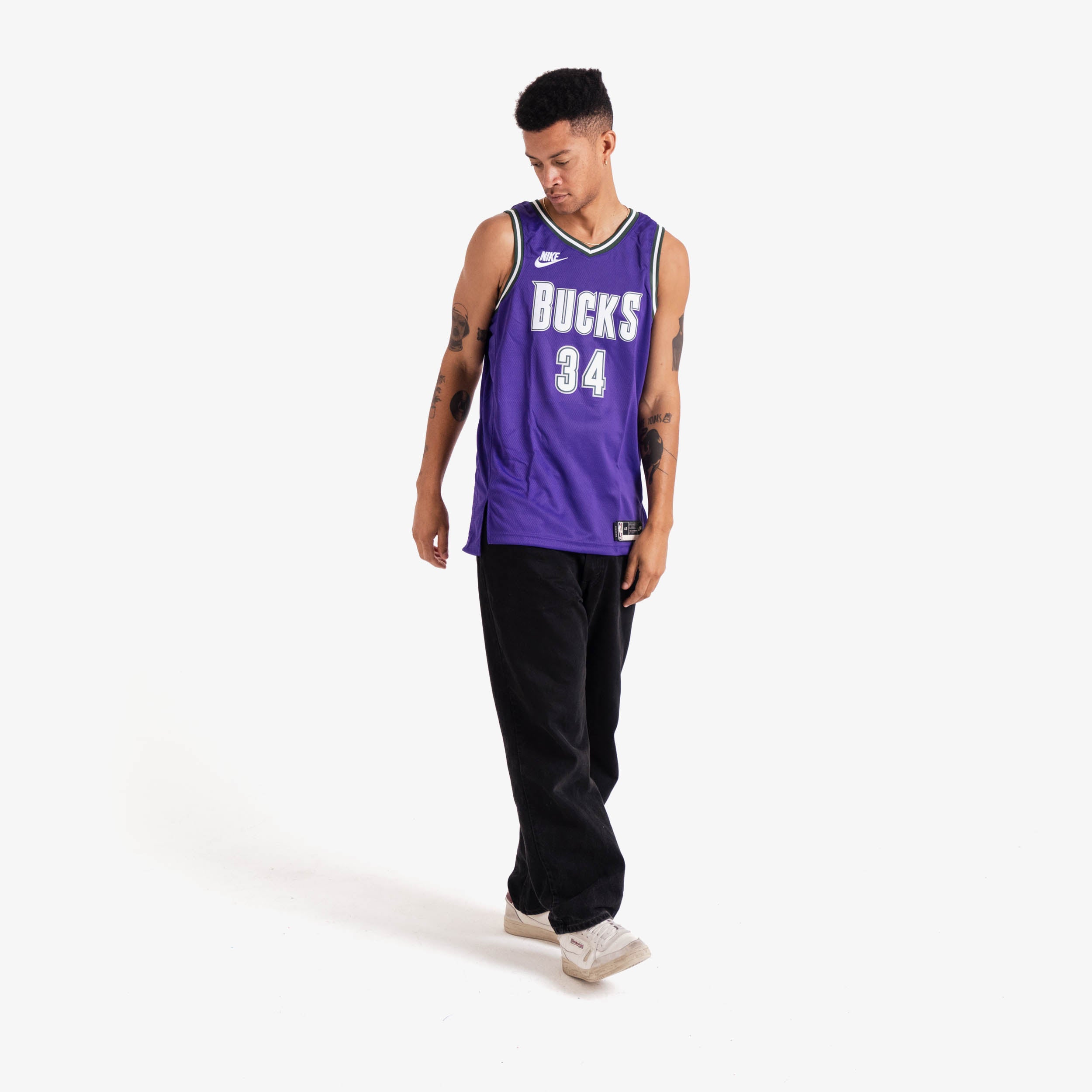 Nike Giannis Antetokounmpo Purple Milwaukee Bucks Swingman Jersey Purple/White