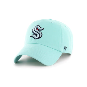 Seattle Kraken Turquoise 47 Clean Up MLB Strapback Hat
