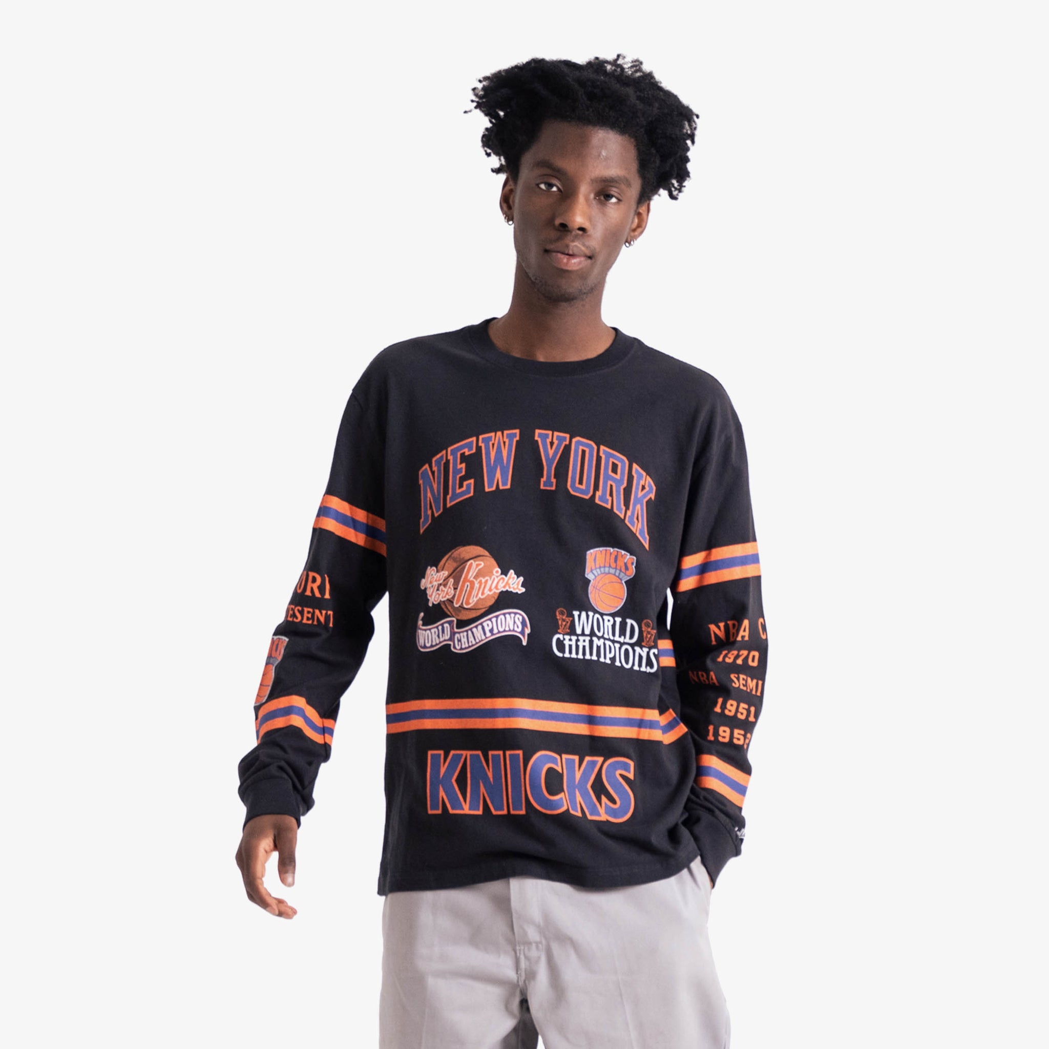 NY Knicks Mitchell & Ness Long Sleeve Shirt Size XXL NBA