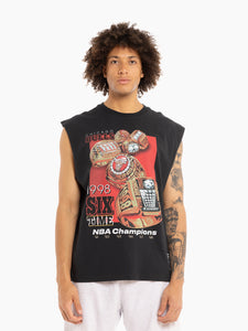 Chicago Bulls 6 Rings 1998 NBA Champions Vintage Muscle Tank