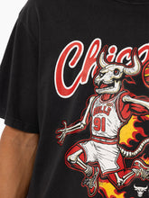 Load image into Gallery viewer, Chicago Bulls On Fire Black Vintage T-Shirt

