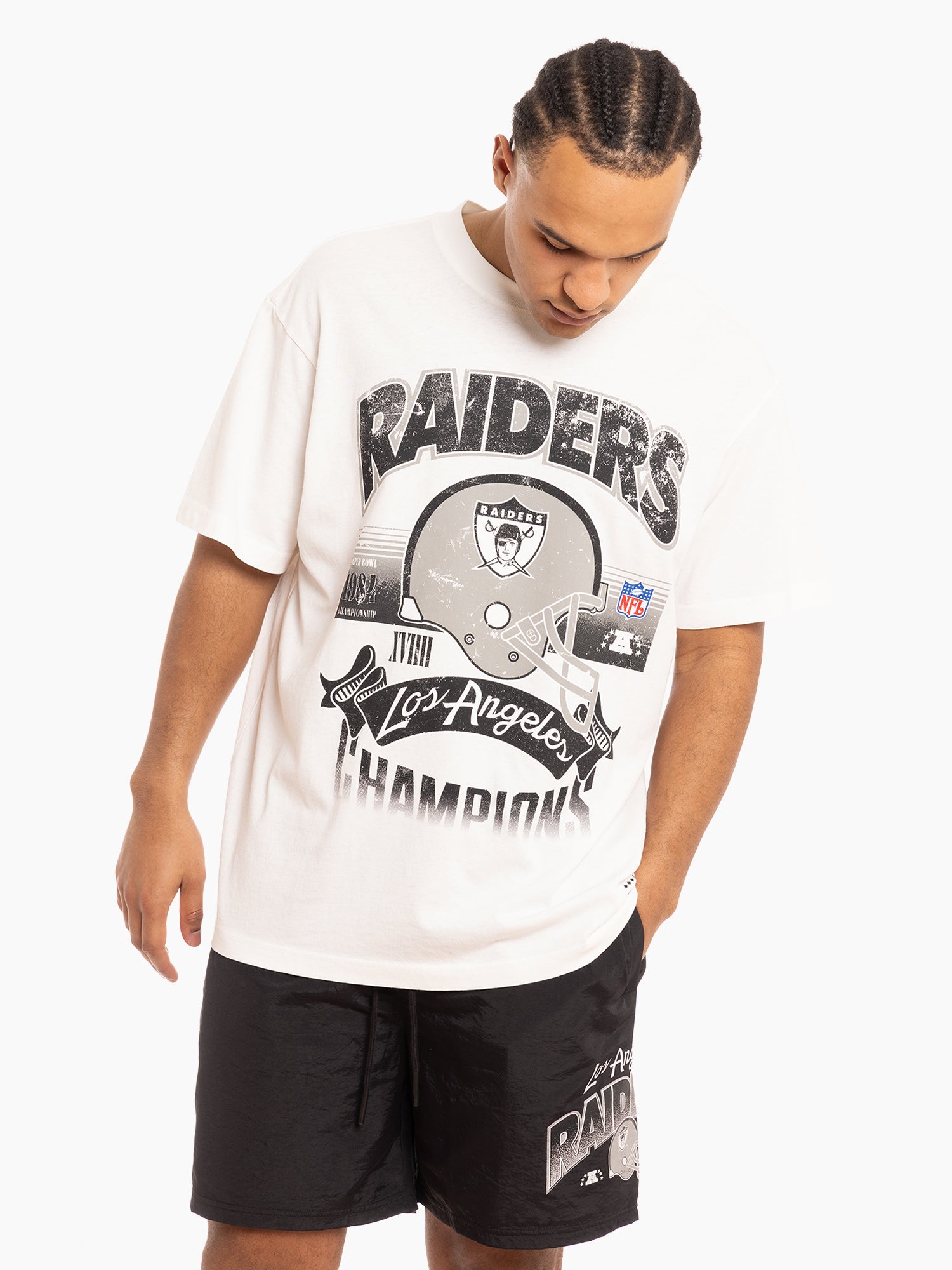 Los Angeles Raiders Champions Vintage NFL T-Shirt – Basketball Jersey World