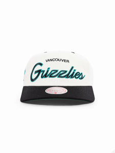 Vancouver Grizzlies Team Script Golfer NBA Snapback Hat