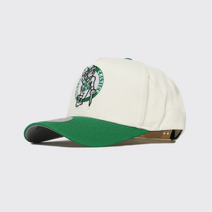 Boston Celtics Cream & Team Colour Pro Pinch NBA Snapback Hat