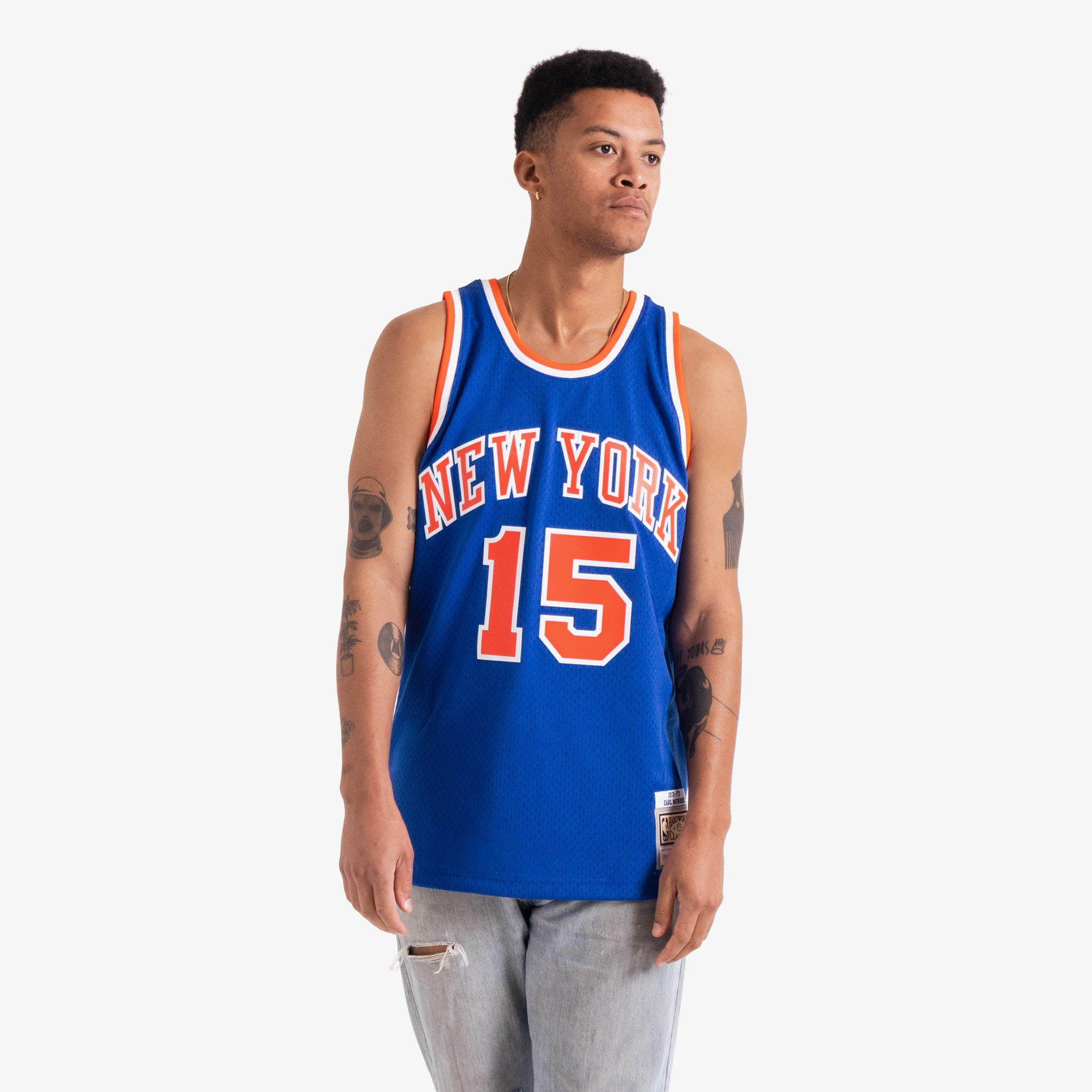 Walt Frazier New York Knicks Throwback Basketball Jersey.