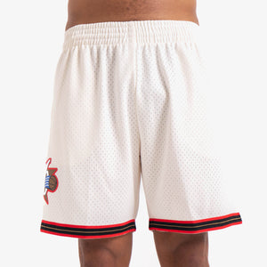 Philadelphia 76ers Hardwood Classics Throwback Off White Swingman NBA Shorts