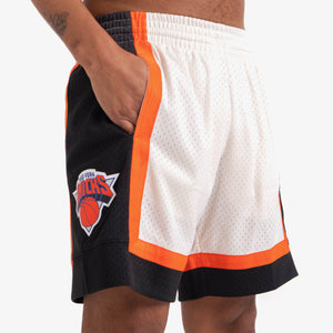 New York Knicks Hardwood Classics Throwback Off White Swingman NBA Shorts