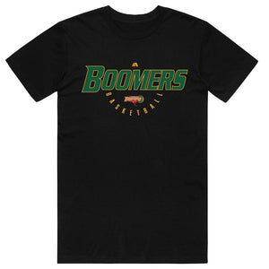 Australian Boomers 'Retro Logo' Casual Cotton Black T-Shirt