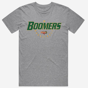 Australian Boomers 'Retro Logo' Casual Cotton Grey T-Shirt