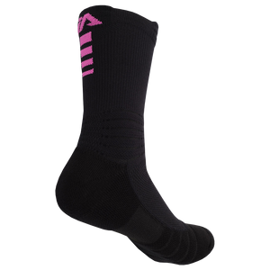iAthletic Elite Performance Basketball Socks - Black/Black/Pink