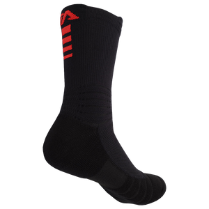 iAthletic Elite Performance Basketball Socks - Black/Black/Red