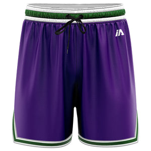 iAthletic Purple/Green/White Men's Casual Basketball Shorts