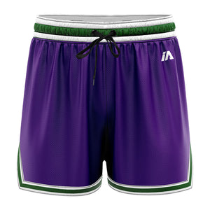 iAthletic Purple/Green/White Women's Casual Basketball Shorts