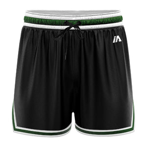 iAthletic Black/Green/White Women's Casual Basketball Shorts