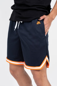 iAthletic Navy/Orange Men's Casual Basketball Shorts