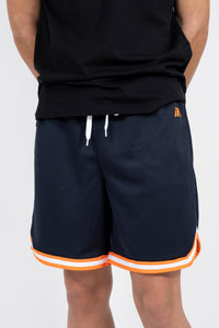 iAthletic Navy/Orange Men's Casual Basketball Shorts