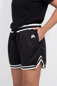 iAthletic Black/White Women's Casual Basketball Shorts