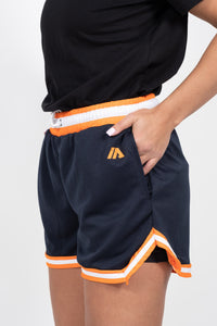 iAthletic Navy/Orange Women's Casual Basketball Shorts