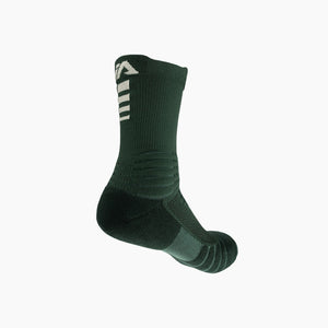 iAthletic Elite Performance Basketball Socks - Green/Pale Gold