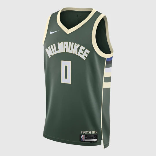 Damian Lillard Milwaukee Bucks 2024 Icon Edition NBA Swingman Jersey Basketball Jersey World