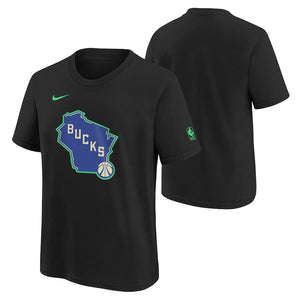 Milwaukee Bucks 2024 City Edition Essential Logo Youth NBA T-Shirt