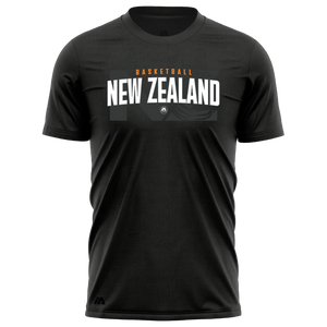 New Zealand Tall Blacks Off Court Player Warm Up Black T-Shirt